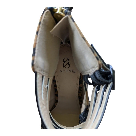 Scene Weaver Animal Print Heels  Stilettos Straps 7 - Picture 10 of 12